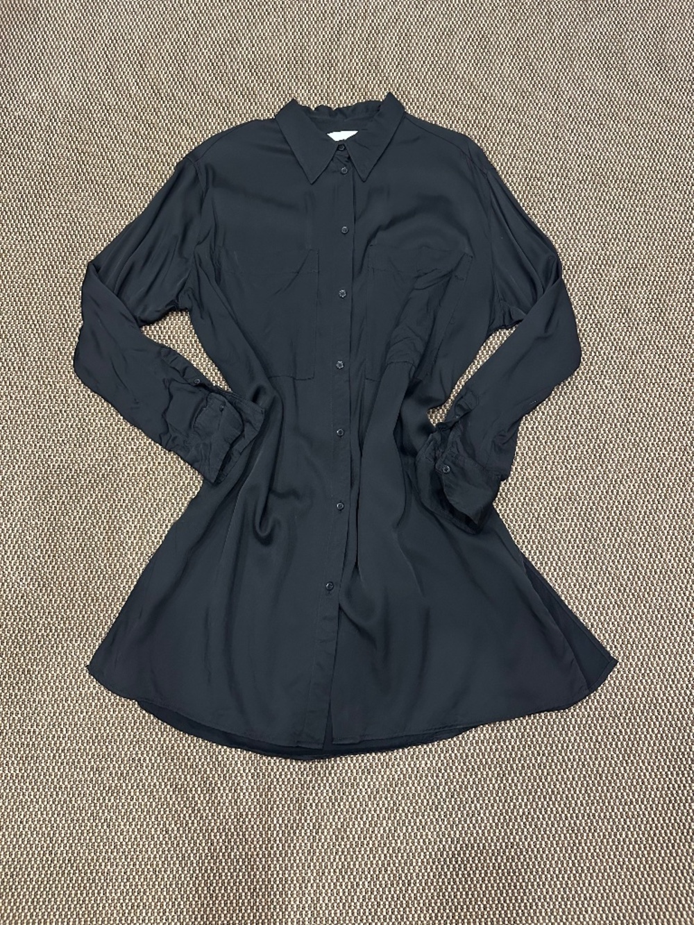 H&M LADIES SHIRT DRESS BLACK SIZE MEDIUM